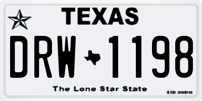 TX license plate DRW1198