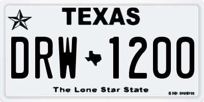 TX license plate DRW1200