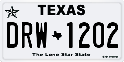 TX license plate DRW1202