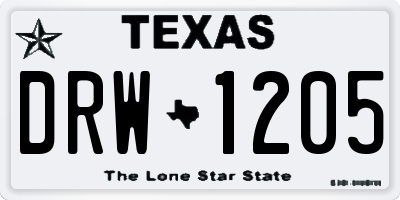 TX license plate DRW1205