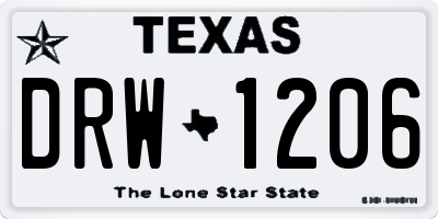 TX license plate DRW1206