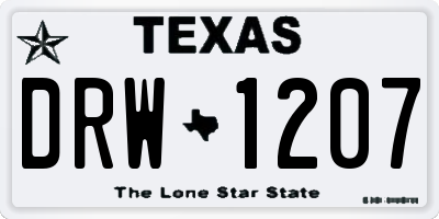 TX license plate DRW1207