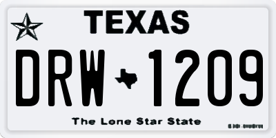 TX license plate DRW1209