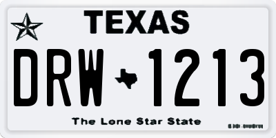 TX license plate DRW1213