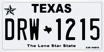 TX license plate DRW1215