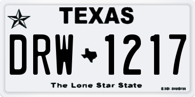 TX license plate DRW1217