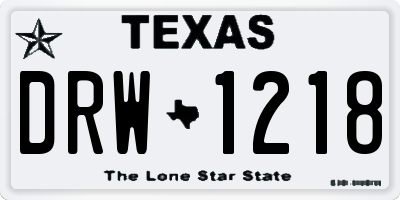 TX license plate DRW1218