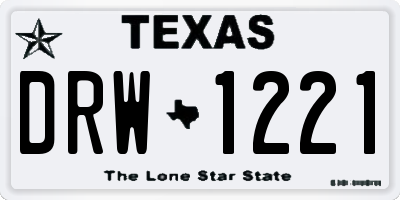 TX license plate DRW1221