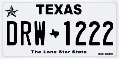 TX license plate DRW1222