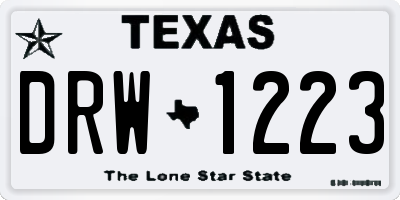 TX license plate DRW1223