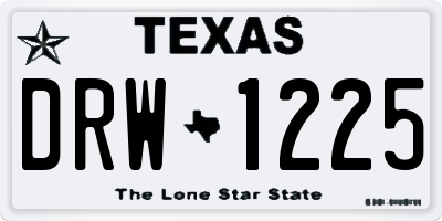 TX license plate DRW1225