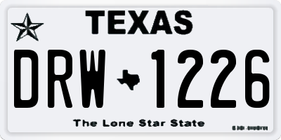 TX license plate DRW1226