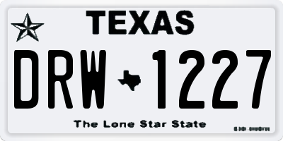 TX license plate DRW1227