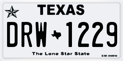 TX license plate DRW1229