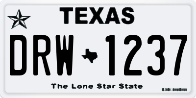 TX license plate DRW1237