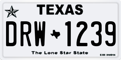 TX license plate DRW1239