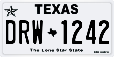 TX license plate DRW1242