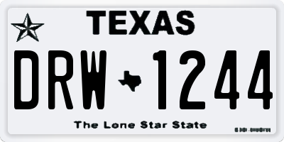 TX license plate DRW1244