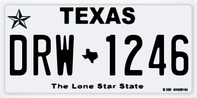 TX license plate DRW1246