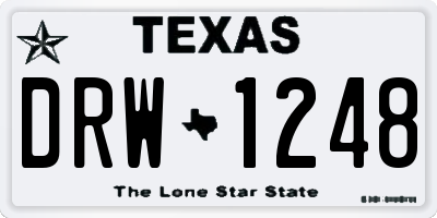 TX license plate DRW1248