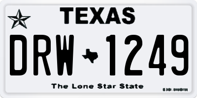 TX license plate DRW1249