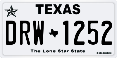 TX license plate DRW1252