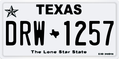 TX license plate DRW1257