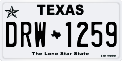 TX license plate DRW1259