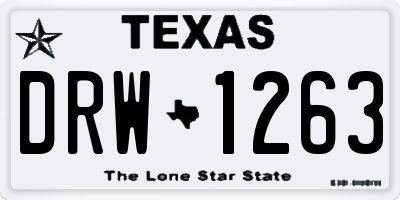 TX license plate DRW1263