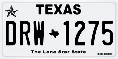 TX license plate DRW1275