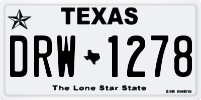 TX license plate DRW1278