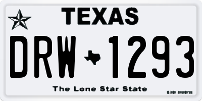 TX license plate DRW1293