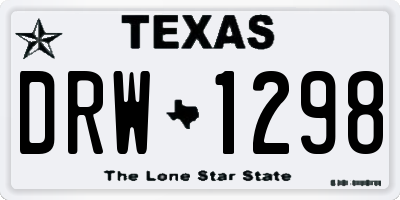 TX license plate DRW1298