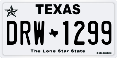 TX license plate DRW1299
