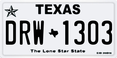 TX license plate DRW1303