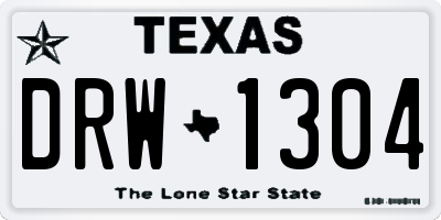 TX license plate DRW1304