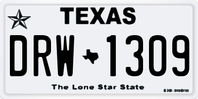 TX license plate DRW1309