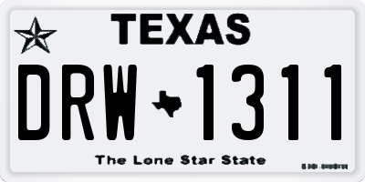 TX license plate DRW1311