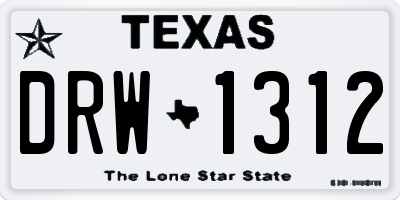 TX license plate DRW1312