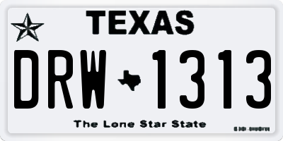 TX license plate DRW1313