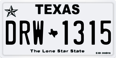 TX license plate DRW1315