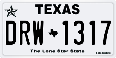 TX license plate DRW1317