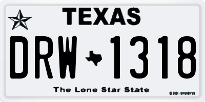 TX license plate DRW1318