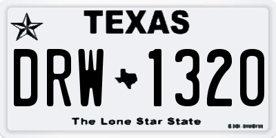 TX license plate DRW1320