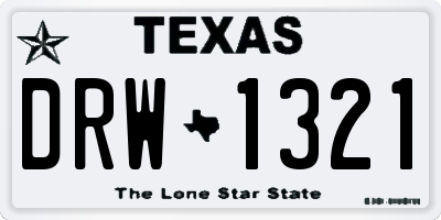 TX license plate DRW1321