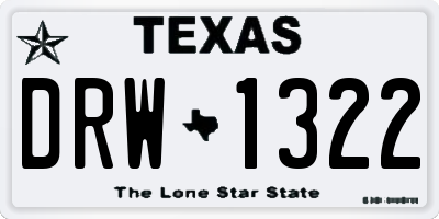 TX license plate DRW1322