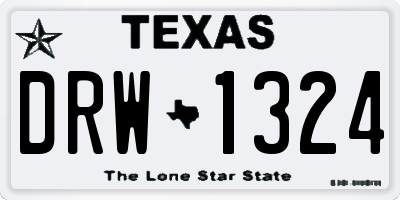 TX license plate DRW1324