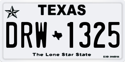 TX license plate DRW1325