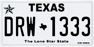 TX license plate DRW1333