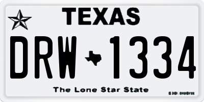 TX license plate DRW1334